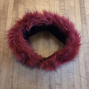 Faux Fur Red Collar / Headband, OS